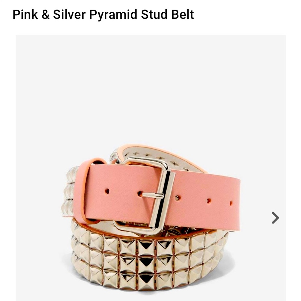 Brand new Bling Pink & Silver Pyramid Stud Belt size Medium & Ex-Large!